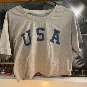 Gray USA crop top